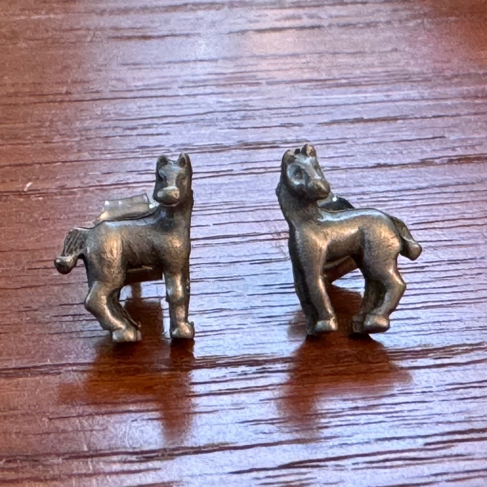 Tiny pewter horse earrings